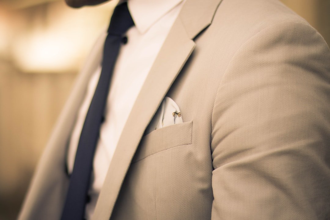 Detail of a tailored suit jacket
